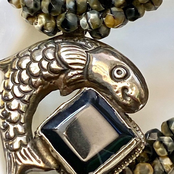 Designer Catherine Hysell choker beaded necklace and pendant - Picture 5 of 16